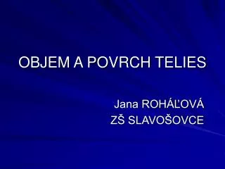 objem a povrch telies