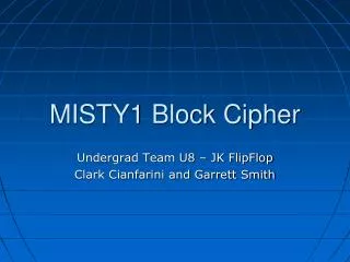 MISTY1 Block Cipher