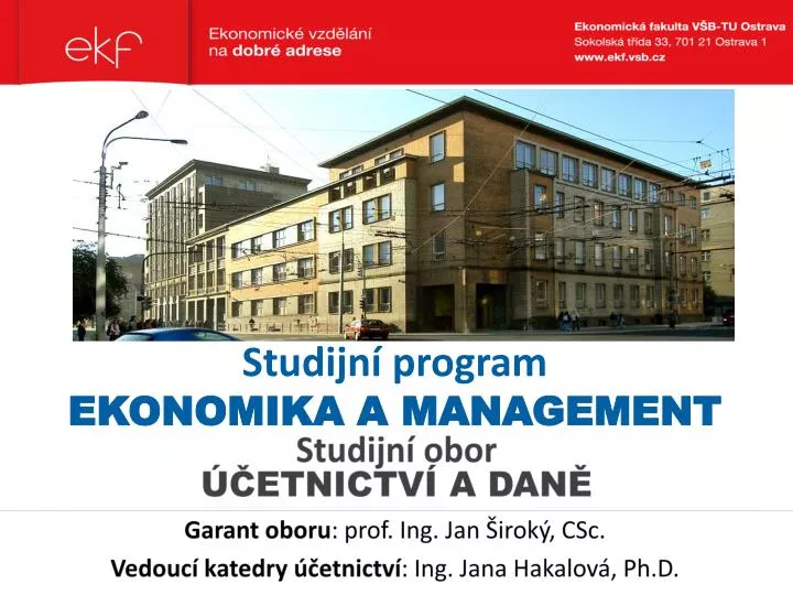 studijn program ekonomika a management