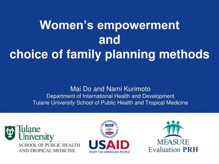 women s empowerment and choice of family planning methods
