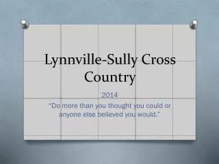 Lynnville-Sully Cross Country