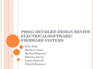 P09321 DETAILED DESIGN REVIEW ELECTRICAL/SOFTWARE/ FIRMWARE SYSTEMS