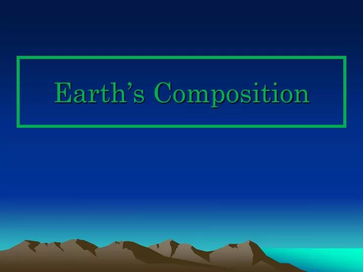 earth s composition