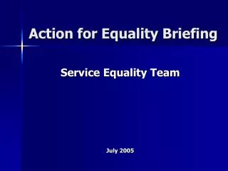 Action for Equality Briefing
