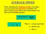 AVERAGE SPEED - slide 1