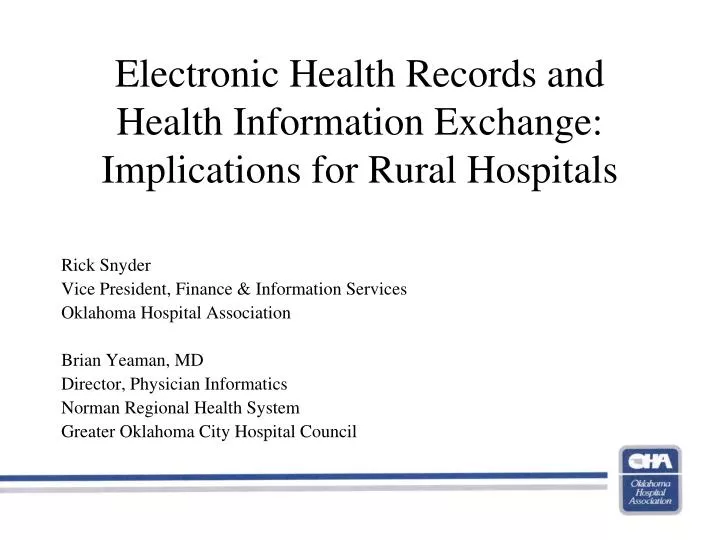 electronic health records and health information exchange implications for rural hospitals
