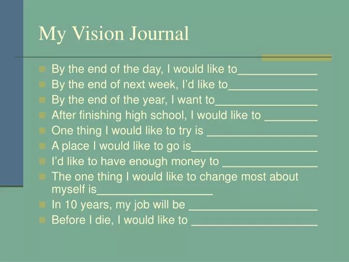 my vision journal