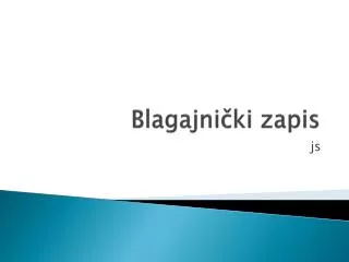 blagajni ki zapis