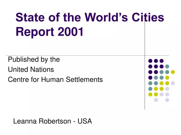 state of the world s cities report 2001