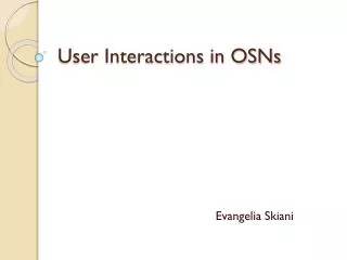 User Interactions in OSNs