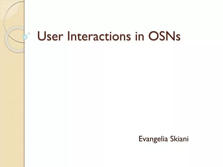 user interactions in osns