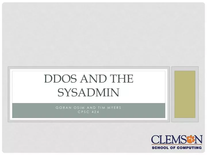 ddos and the sysadmin
