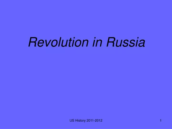 revolution in russia