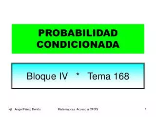 probabilidad condicionada