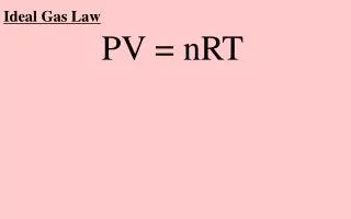 Ideal Gas Law