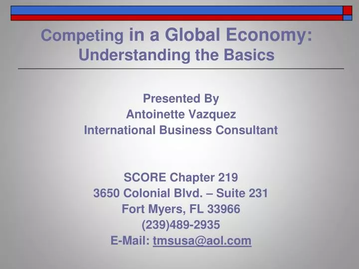 competing in a global economy understanding the basics