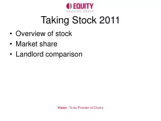 Taking Stock 2011