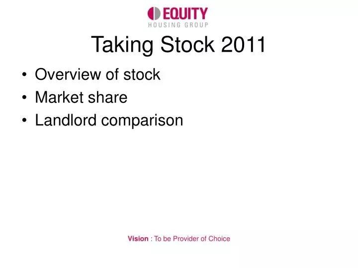 taking stock 2011
