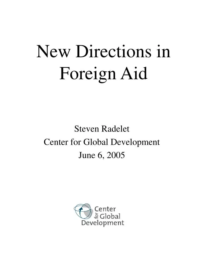 new directions in foreign aid