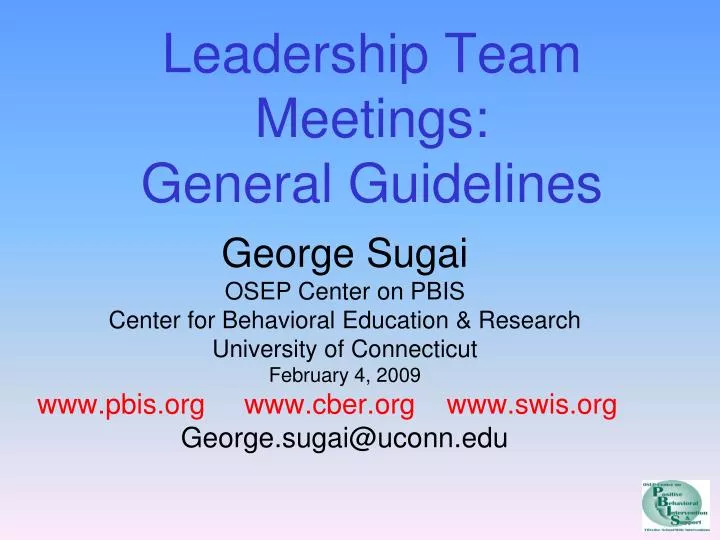 leadership team meetings general guidelines