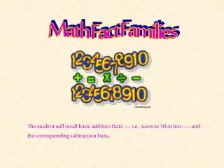 Math Fact Families