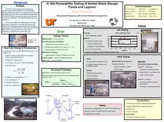 In Situ Permeability Testing of Animal Waste Storage Ponds and Lagoons