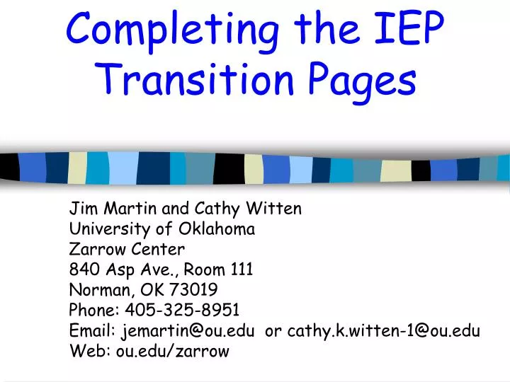 completing the iep transition pages