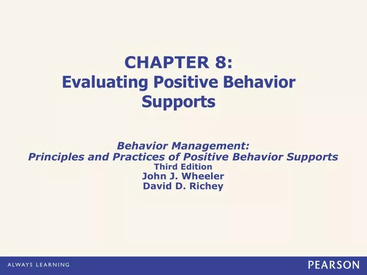 chapter 8 evaluating positive behavior supports