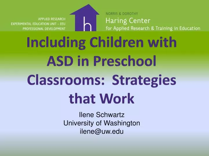 including children with asd in preschool classrooms strategies that work