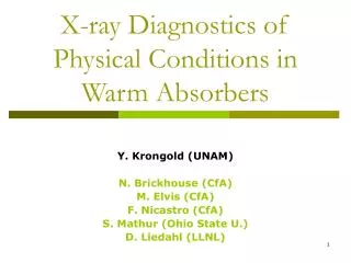 X-ray Diagnostics of Physical Conditions in Warm Absorbers