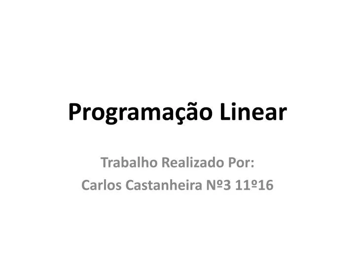 programa o linear