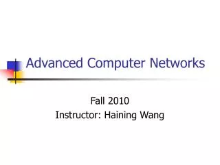 Advanced Computer Networks