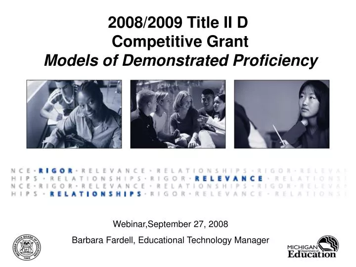 2008 2009 title ii d competitive grant models of demonstrated proficiency