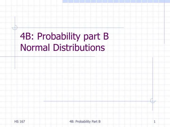 4b probability part b normal distributions