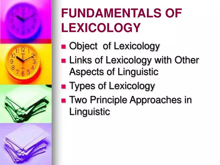 fundamentals of lexicology