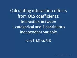 Jane E. Miller, PhD