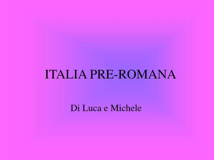 italia pre romana