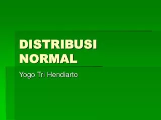 distribusi normal