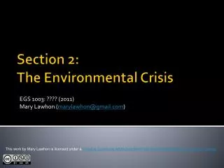 Section 2: The Environmental Crisis