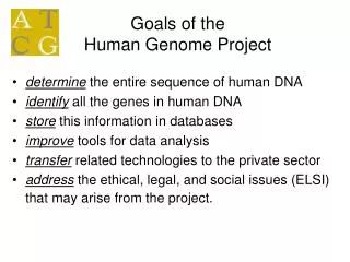Goals of the Human Genome Project