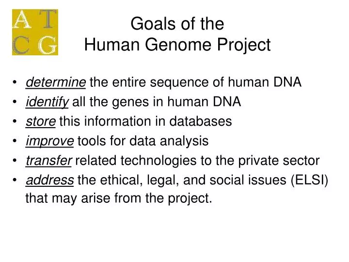 goals of the human genome project