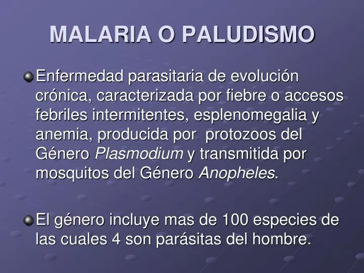 malaria o paludismo