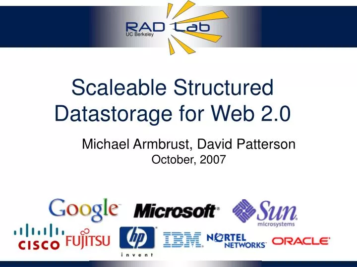 scaleable structured datastorage for web 2 0