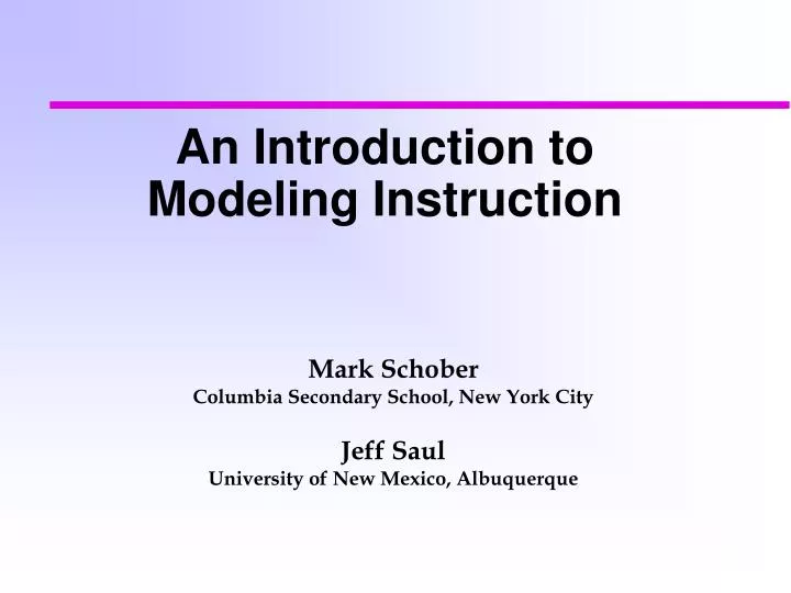 an introduction to modeling instruction