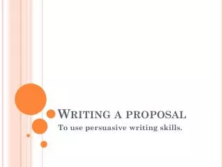 Writing a proposal