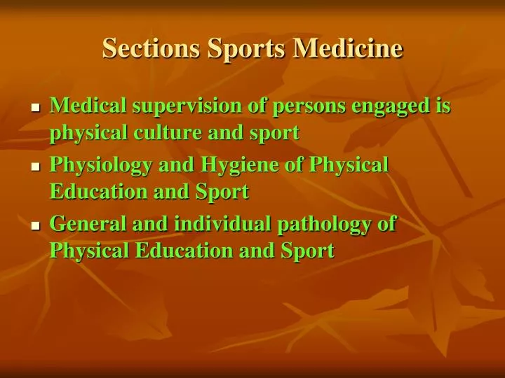 sections sports medicine