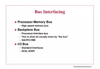 Bus Interfacing
