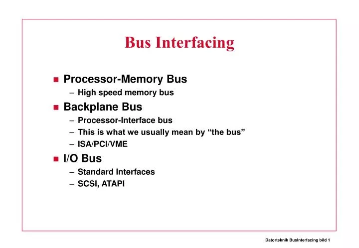 bus interfacing