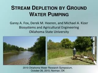 Stream Depletion by Ground Water Pumping