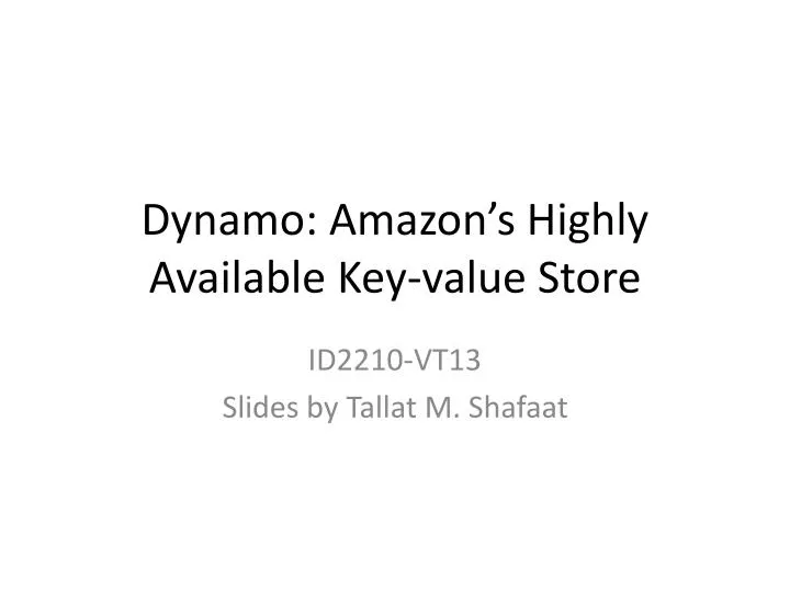 dynamo amazon s highly available key value store